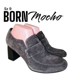 BORN MOCHO Sz 9 Gray Suede Oxford Grunge Preppy Ankle Y2K Harajuku  Loafers